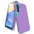 thumbnail image 1 of for Samsung Galaxy A15-5G Case, with Screen Protector, Port Protection, Full-Body Non-Slip Silicone Rubber Covered, 3-Layer Heavy Duty Drop-Proof Cover Phone Case, Mint/Purple, 1 of 14