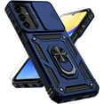 thumbnail image 1 of for Samsung Galaxy A15 5G Case with Slide Camera Cover HD Screen Protector [ Grade 16ft. Drop Tested]  Ring Holder Kickstand Protective Phone Case for Galaxy A15 5G 2024, Navy Blue, 1 of 18