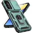thumbnail image 1 of for Samsung Galaxy A15 5G Case with Slide Camera Cover HD Screen Protector [ Grade 16ft. Drop Tested]  Ring Holder Kickstand Protective Phone Case for Galaxy A15 5G 2024, Dark Green, 1 of 18