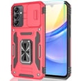 thumbnail image 1 of for Samsung Galaxy A15 5G Case with Sliding Camera Cover & Tempered Glass Screen Protector + Rotatable Ring Holder Kickstand Shockproof Slim Phone Case for Galaxy A15 5G (6.5", 2024) [Red], 1 of 13
