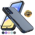 thumbnail image 1 of Samsung Galaxy A15 5G Case with Tempered Glass Screen Protector, Tekcoo Heavy Duty Rugged Shockproof Full Body Protective 2-IN-1 Phone Case Cover for Galaxy A15 5G, Dark Blue, 1 of 9