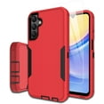 thumbnail image 1 of for Samsung Galaxy A15-5G Phone Case, and Screen Protector, Dust-Proof Port Cover, Full Body Non-Slip Rubber Covered, Wear-Resistant & Drop-Proof, Support Magnetic Car Mount, Black/Red, 1 of 16