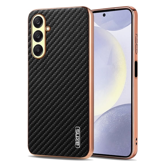 for Samsung Galaxy A15 Case, Carbon Fiber Texture + Hard PC Frame, Luxury Ultra Slim Lightweight Anti-Drop Protection Stylish Durable Phone Cover, for Samsung Galaxy A15, Black