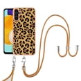 thumbnail image 1 of for Samsung Galaxy A15 Crossbody Strap Phone Case, Anti-Fall Pattern Clear Design Transparent Soft & Flexible TPU Drop and Shockproof Protective Cover with Adjustable Nylon Neck Strap, Leopard, 1 of 7