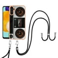 thumbnail image 1 of for Samsung Galaxy A15 Crossbody Strap Phone Case, Anti-Fall Pattern Clear Design Transparent Soft & Flexible TPU Drop and Shockproof Protective Cover with Adjustable Nylon Neck Strap, Retro Radio, 1 of 7