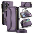 thumbnail image 1 of for Samsung Galaxy A15 Full Body Protection Wallet Folio Flip Case, Shoulder Strap & Wristlet Card Slots Zipper Pocket RFID Blocking Rugged Durable PU Leather Phone Case Cover, Purple, 1 of 10
