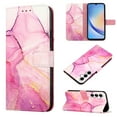 thumbnail image 1 of for Samsung Galaxy A15 PU Leather Wallet case, Marble Pattern Credit Card Holder,Flip Folio Book Kickstand Cover Women Men with Long + Short Strap for Samsung Galaxy A15, Pink/Purple, 1 of 9