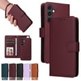 thumbnail image 1 of for Samsung Galaxy A15 Removable Wallet Case, Premium PU Leather Flip Cover with [RFID Blocking][ Detachable Card Holder][Stand Function][Wrist Strap] Shockproof Protectove Phone Cover,Winered, 1 of 10