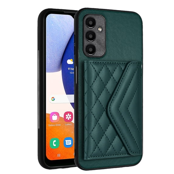 for Samsung Galaxy A15 Slim Case with Card Holders and Strap for Women, Samsung Galaxy A15 Phone Case Wallet PU Leather Kickstand RFID Blocking Flip Shockproof Wallet Case - Green
