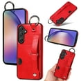 thumbnail image 1 of for Samsung Galaxy A15 Wallet Case with Card Holder, Hand Wrist Strap Loop Holder Kickstand, Finger Grip Ring PU Leather Double Buttons Shockproof Soft TPU Cover for Galaxy A15, Red, 1 of 10