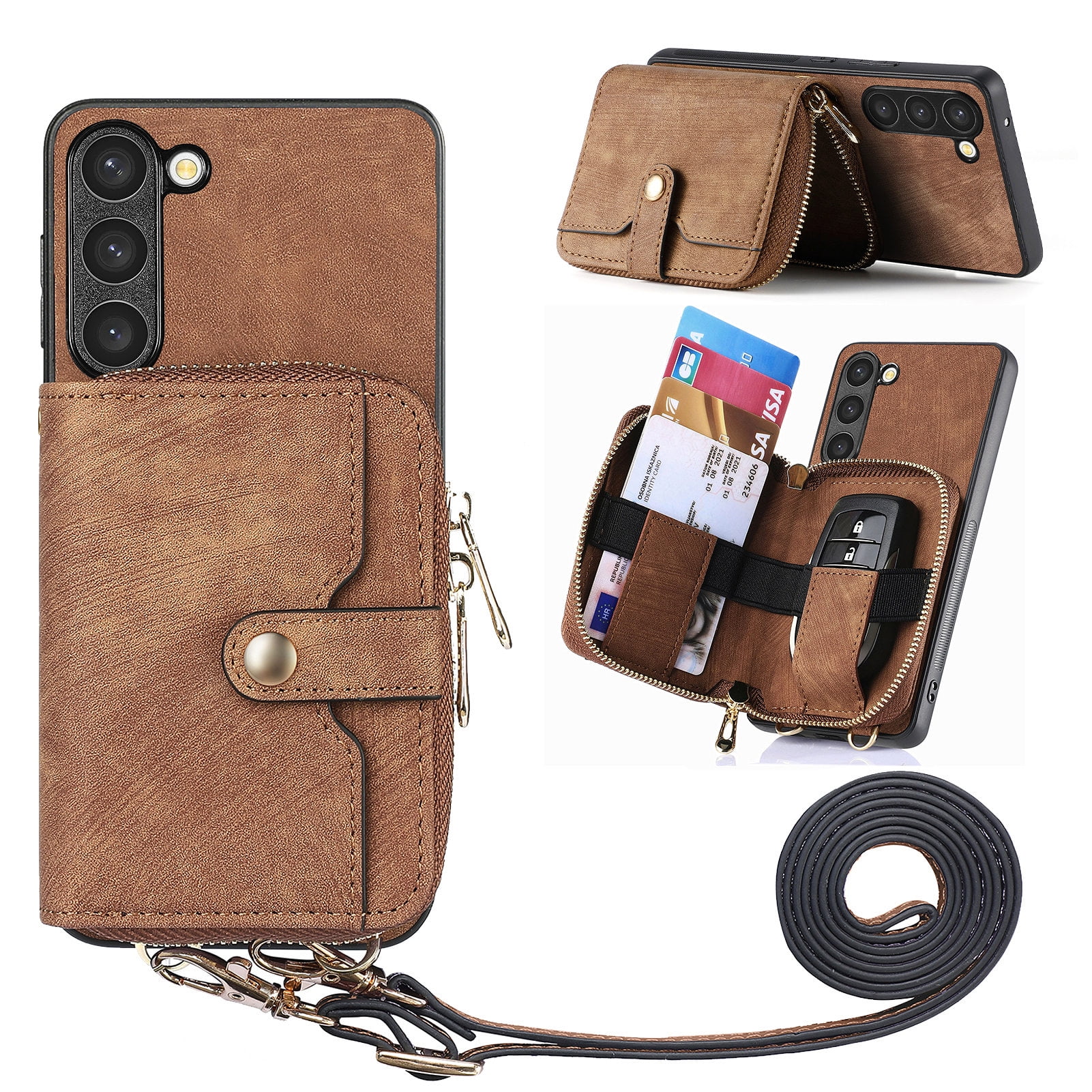 for Samsung Galaxy A15 Wallet Case, Crossbody Phone Purse with Card Holder for Women, Zipper PU Leather Carrying Cover Gift with Shoulder Strap Kickstand Anti-drop for A15 - Brown - Walmart.com for Samsung Galaxy A15 Wallet Case, Crossbody Phone Purse with Card Holder for Women, Zipper PU Leather Carrying Cover Gift with Shoulder Strap Kickstand Anti-drop for A15 - Brown - Walmart.com