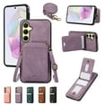 thumbnail image 1 of for Samsung Galaxy A15 Wallet Case with Shoulder Lanyard Strap, Crossbody Phone Case with Card Holder Slots for Women Girls, Luxury PU Leather Flip Stand Purse Cover Shockproof Case, Purple, 1 of 9