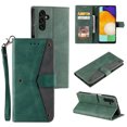 thumbnail image 1 of For Samsung Galaxy A15 Wallet Case with Wrist Strap, Premium PU Leather Flip Protective Cover RFID Blocking Card Holder & Cash Slot,Magnetic Closure Flip Kickstand Function for Men Women,Green, 1 of 11