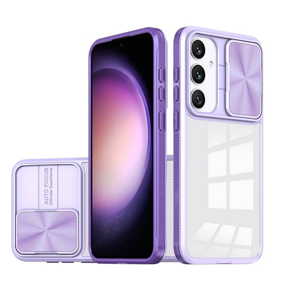 for Samsung Galaxy A16 5G/4G Case with Camera Cover, for Samsung A16 5G/4G Case Crystal Clear & Not-Yellowing Slim Miltary Shockproof Protective Phone Case for Galaxy A16 5G/4G, Purple