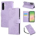 thumbnail image 1 of for Samsung Galaxy A16 5G/4G Case Wallet with Floral Embossed Design, Premium PU Leather + TPU, Card Slots Kickstand Magnetic Clasp Wrist Strap Shockproof Full Body Cover for A16 5G/4G, Purple, 1 of 10