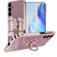 thumbnail image 1 of for Samsung Galaxy A16 5G/4G Phone Case with Ring Holder, Galaxy A16 5G/4G Cover, Kickstand Magnetic Plating Frame TPU Shockproof Anti-Scratch Girls Women Men Cover for Samsung A16 5G/4G, Lightpurple, 1 of 6