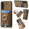 thumbnail image 1 of for Samsung Galaxy A16 5G/4G Wallet Case with Detachable Card Holder & 360° Rotation Finger Ring Holder Stand, Shockproof PU Leather Phone case with Card Slot for Men Women for A16 5G/4G, Brown, 1 of 10