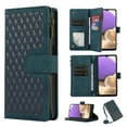 thumbnail image 1 of for Samsung Galaxy A16 5G/4G Wallet Case, Heavy Duty Protection Zipper Pocket Card Slot PU Leather Flip Folio Protective Rugged Cover with Wrist Strap + Shoulder Strap for Men Women, Green, 1 of 9