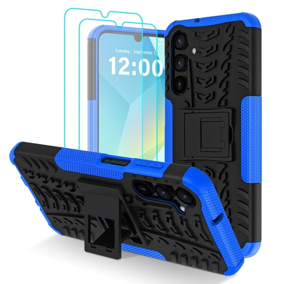 For Samsung Galaxy A16 5G Case with 2 Pack Screen Protector,Military Grade Shockproof,with Kickstand for Galaxy A16 5G Phone Case