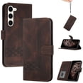 thumbnail image 1 of For Samsung Galaxy A16 5G Case, Allytechgroup Wallet with Wrist Strap, Flip Stand, Card Slots, Premium PU Leather, Retro Bumper Shockproof Phone Cover,Coffee, 1 of 6