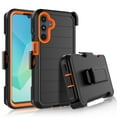 thumbnail image 1 of For Samsung Galaxy A16 5G Case with Built-in Screen Protector and Belt-Clip Holster, Tekcoo Military Grade Shockproof Rugged Full Protective Phone Case Kickstand Cover for Galaxy A16 5G - Orange, 1 of 10