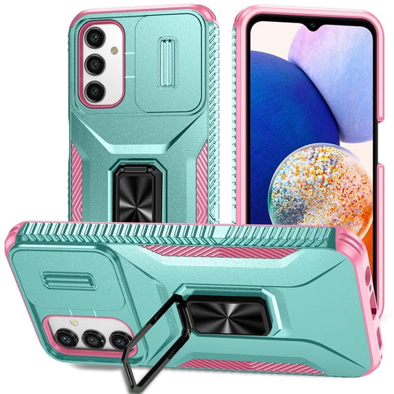 for Samsung Galaxy A16 5G Case Camera Cover Lens Slide Protector Ring Kickstand Magnetic for Mag Safe Drop Protection Heavy Duty Anti-Scratch Impact Resistant Protective Hard Bumper Shell,Green