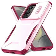 for Samsung Galaxy A16 5G Case, Heavy Duty Case with Camera Lens Sliding Cover, Shockproof Dropproof Non-Slip Military Grade Drop Protection Rugged Cover Case for Galaxy A16 5G, Pink