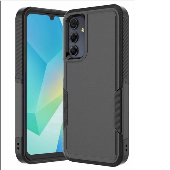 For Samsung Galaxy A17 5G Case, M&H Shockproof Heavy Duty Rugged Phone Case for Samsung Galaxy A16 5G,Military Grade Protection Dual Layer Sturdy Cover Bumper 2-in-1 Case - Black