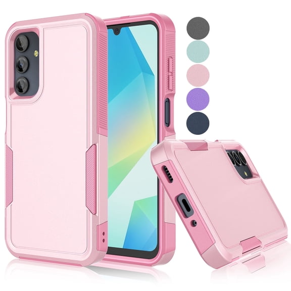 For Samsung Galaxy A16 5G Case, Shockproof Heavy Duty Rugged Phone Case for Samsung Galaxy A16 5G, Tekcoo Military Grade Protection Dual Layer Sturdy Durable Cover Cute Bumper - Rose Gold