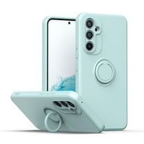 for Samsung Galaxy A16 5G Case, Slim Silicone | 360° Ring Holder Kickstand | Support Car Mount | Soft Gel Rubber Hybrid Bumper For Samsung Galaxy A16 5G Phone Cover for Girls Women,Lightcyan