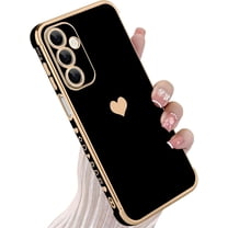 Samsung Galaxy A16 5G Case for Women, Cute Love Heart Plating TPU Bumper