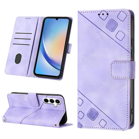 for Samsung Galaxy A16 5G Crossbody Wallet Case with Card Holder, Flip Folio Book Style Leather Shockproof Protective Phone Cover with Shoulder Strap/Lanyard for Samsung Galaxy A16 5G, Purple