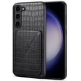 thumbnail image 1 of for Samsung Galaxy A16 (5G) Leather Phone Case Back Cover, Classic Croc-printed Check Crocodile Pattern Magnetic Foldable Hidden ID Credit Card Holder Slot, Kickstand Support, 1 of 8