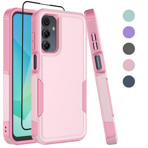 Samsung Galaxy A16 5G Phone Case, with Tempered Glass Screen Protector,Takfox Dual Layer Shockproof Heavy Duty Rugged Hybrid Drop Full Body Protection Cover for Galaxy A16 5G ( Rose Gold )