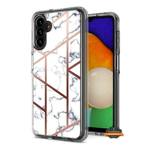 For Samsung Galaxy A16 5G Stylish Hybrid Fashion Marble Trendy IMD Design Hard Back PC Shockproof Protective Phone Case Cover by Xpression, Marble White