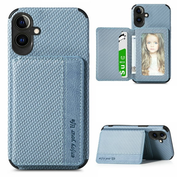 for Samsung Galaxy A16 5G Wallet Case, Built-in Card Holder, RFID Blocking, PU Leather Kickstand, Back Flip Magnetic Closure, Durable Shockproof Magnetic Car Phone Cover for Women and Men,Blue