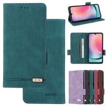 For Samsung Galaxy A16 5G Wallet Case with Credit Card Holder/Cash Slot, Vintage PU Leather RFID Blocking Folio Book Flip Kickstand Magnetic Clasp Protective Phone Cover for Women Men,Green