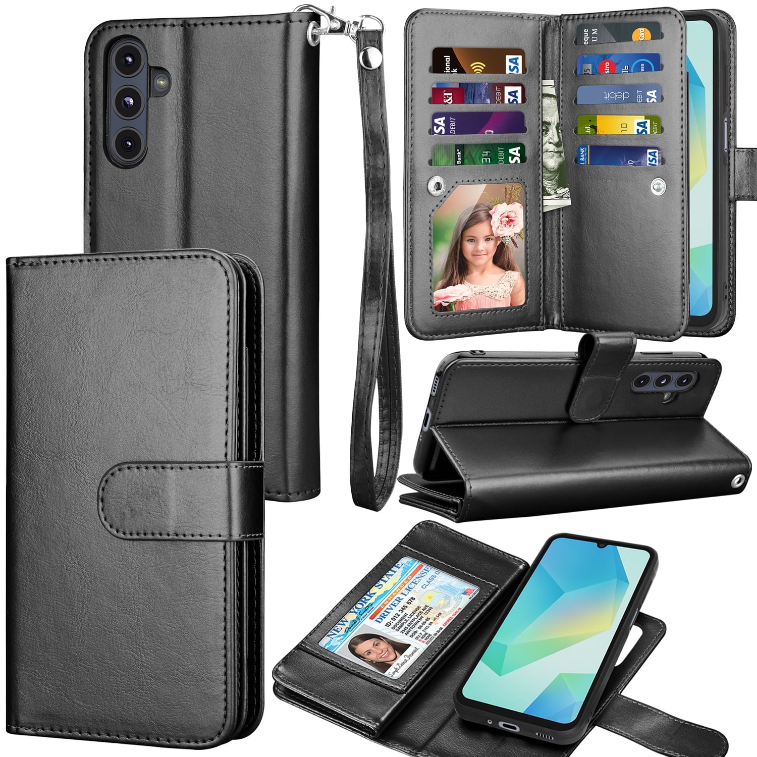 For Samsung Galaxy A16 5G Wallet Case with Credit Card Holder for Women