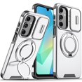 thumbnail image 1 of for Samsung Galaxy A16/A17 Case, Military Grade Shockproof Bumper Rugged Rotating Stand Ring Holder Anti-Scratch Magnetic Cover Compatible with Car Mount Case,Siver,For Galaxy A16/A17, 1 of 10