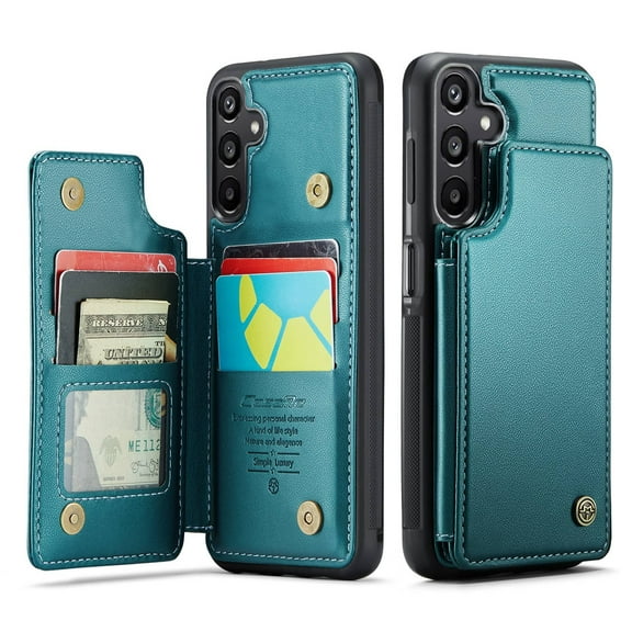 For Samsung Galaxy A16 Case with Card Holder, Wallet Case for Women Men with RFID Blocking, Durable Leather Kickstand Magnetic Clasp Shockproof Phone Case for Samsung Galaxy A16