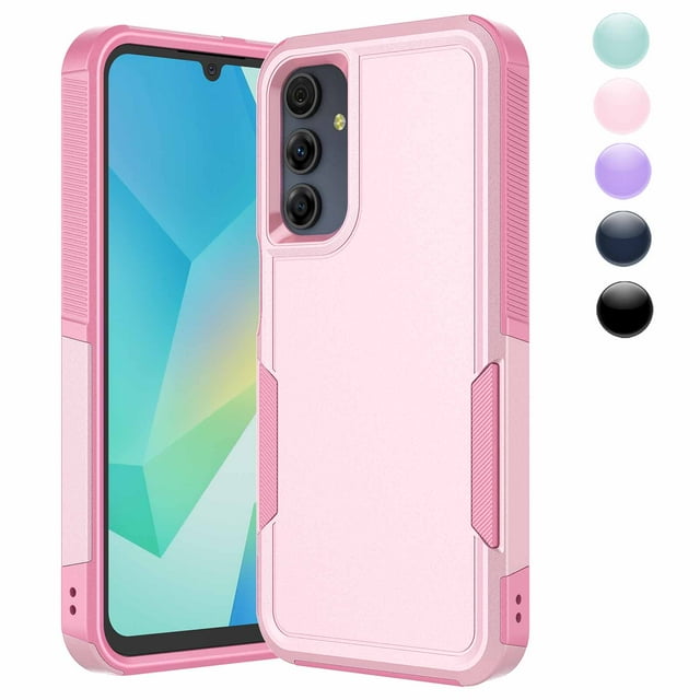 Samsung Galaxy A16 Case,Sturdy Phone Case for Galaxy A16 2025 6.7 inch,Njjex Shockproof Protection Heavy Duty Armor Hard Plastic & Rubber Rugged Bumper 2-in-1 Case Cover-Pink