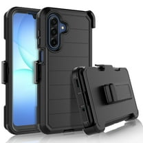 For Samsung Galaxy A17 5G Case with Built-in Screen Protector and Belt-Clip Holster, Tekcoo Military Grade Shockproof Rugged Full Protective Phone Case Kickstand Cover for Galaxy A17 5G -Black