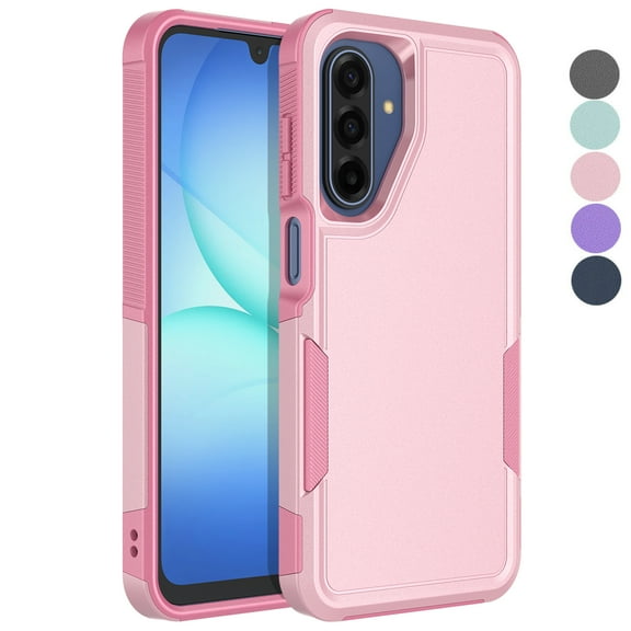 For Samsung Galaxy A17 5G Case, Galaxy A16 5G Case, Ebizware Heavy Duty Rugged Shockproof Cover [Military Grade Protection] Dual Layer Cell Phone Case for Samsung Galaxy A17 A16 5G - Rose Gold