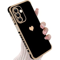 Samsung Galaxy A17 5G Case for Women, Cute Love Heart Plating Edge TPU Bumper