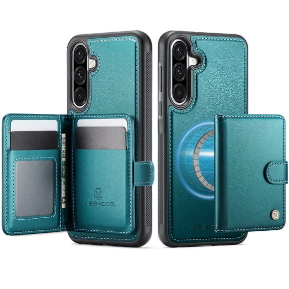 For Samsung Galaxy A17 5G Phone Case,2-in-1 Magnetic Removable Card Holder,Compatible With Mag-Safe,PU Leather + TPU + PC Hybrid Shockproof Anti-fall Protection,Durable Phone Case,Blue