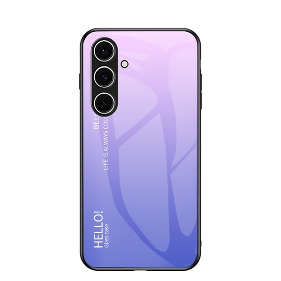 for Samsung Galaxy A17 5G Tempered Glass Case, Micro-Frosted Frame Lightweight Slim Shockproof Anti-Scratch Protective Gradient Phone Cover for Samsung Galaxy A17 5G, Lightpurple