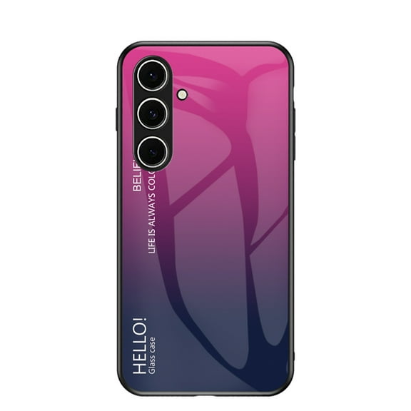 for Samsung Galaxy A17 5G Tempered Glass Case, Micro-Frosted Frame Lightweight Slim Shockproof Anti-Scratch Protective Gradient Phone Cover for Samsung Galaxy A17 5G, Rose