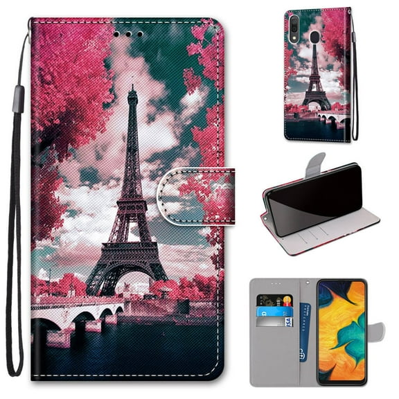 Samsung Galaxy A20 Case, Galaxy A30 Case, Dteck Lightweight Pattern PU Leather Flip Stand Wristlet Case Cover with Card Slots For Samsung Galaxy A20 / A30, 07# Tower
