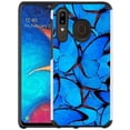 thumbnail image 1 of Samsung Galaxy A20 Phone Case - Colorful Design Hybrid Armor Case Shockproof Dual Layer Protective Phone Cover - Blue Butterfly, 1 of 2