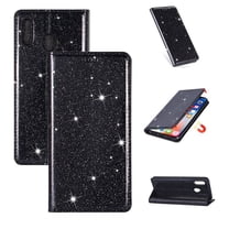 Samsung Galaxy A20E Wallet Case, Galaxy A10e Case,Dteck Bling Slim PU Leather Magnetic Flip Folio Stand Case Cover Built-in One Card Holder For Samsung Galaxy A20e A20LF A10E, Black